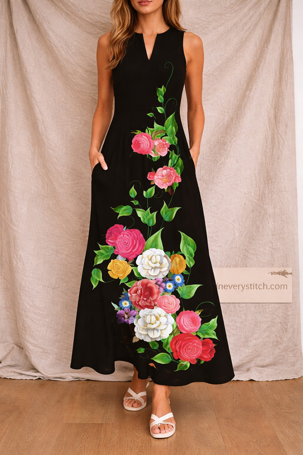 Floral Sleeveless Maxi Dress