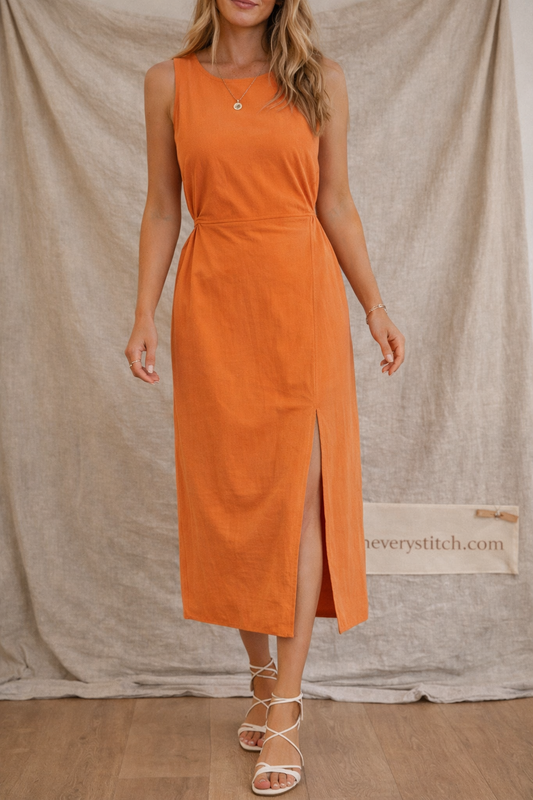 Sleeveless Casual Midi Dress