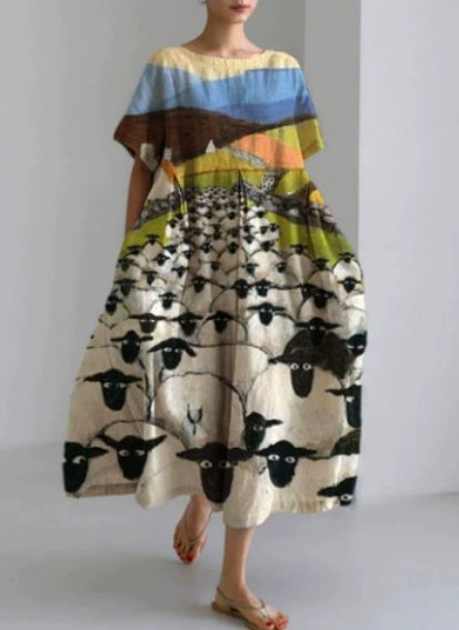 Fashion 3D Printing Plus Size Dress Women