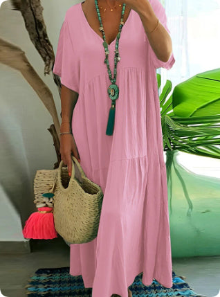 Irregular Multi-color Plus Size Large Swing Dress