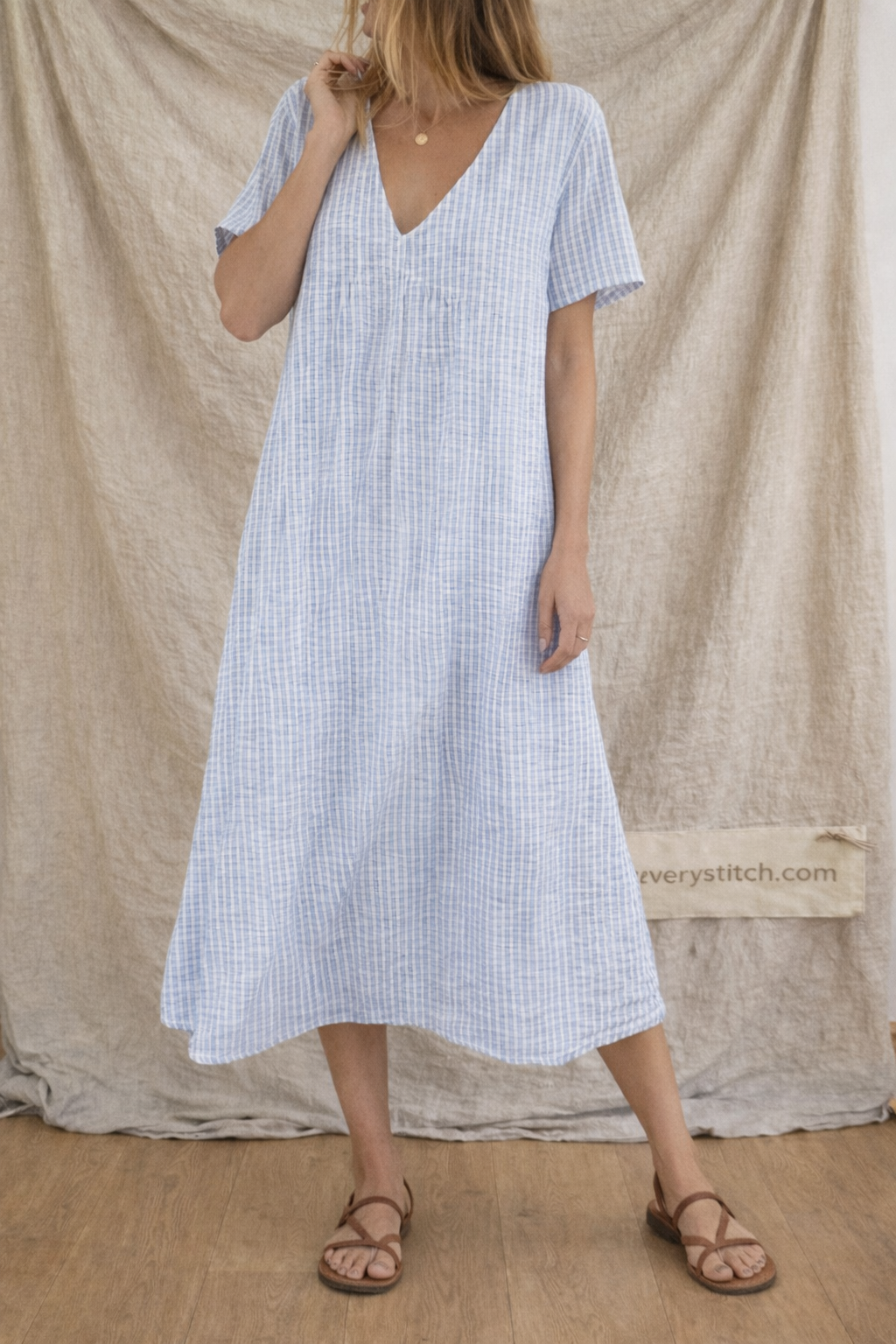 Coastal Stripe Relaxed Midi Dress