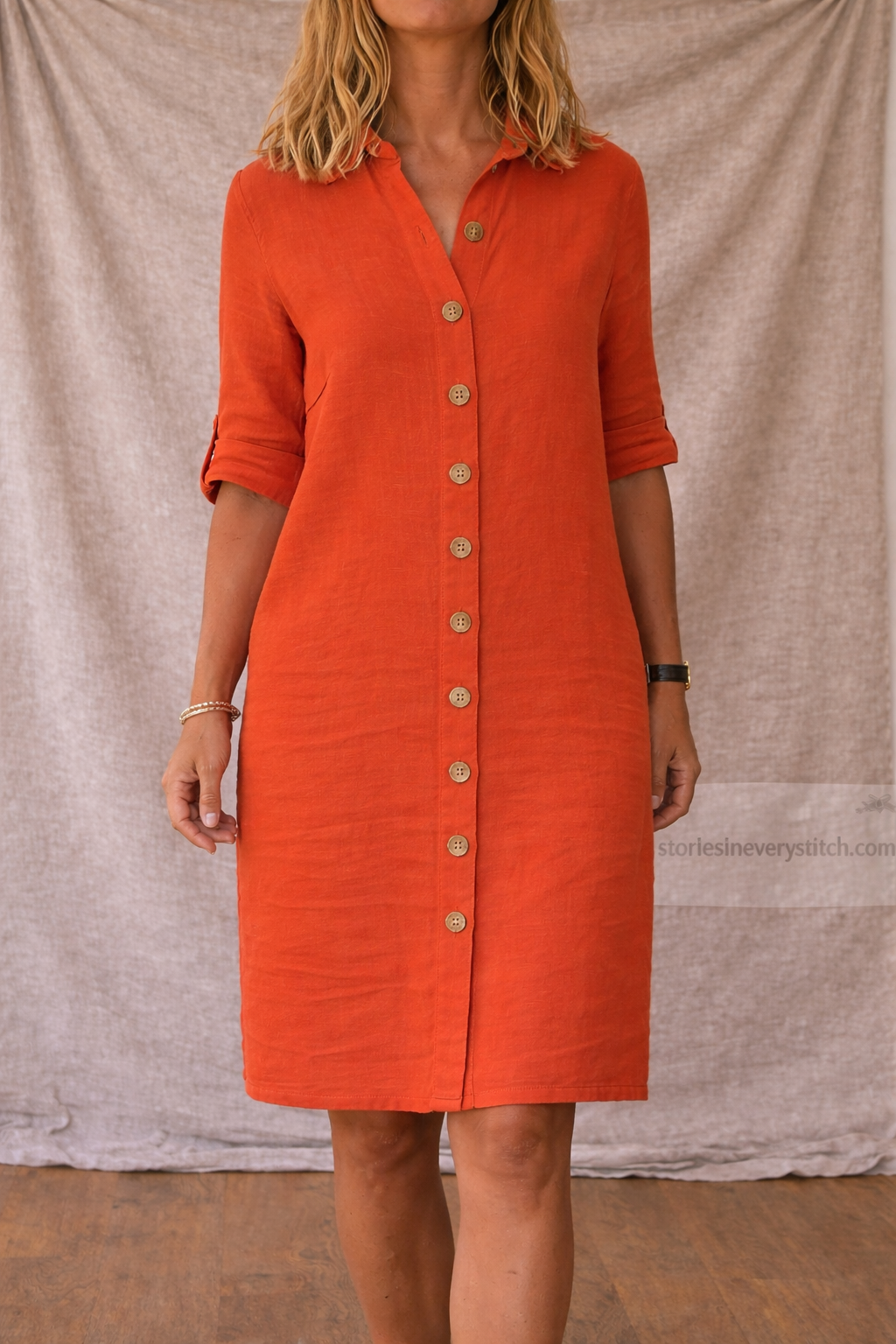 Casual Button-Front Shirt Mini Dress