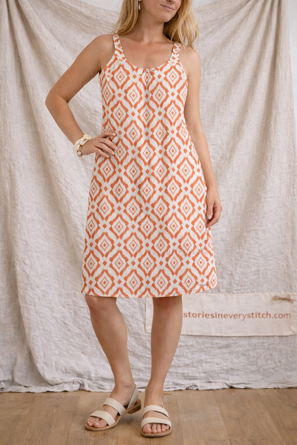 Retro Print Sleeveless A-Line Mini Dress