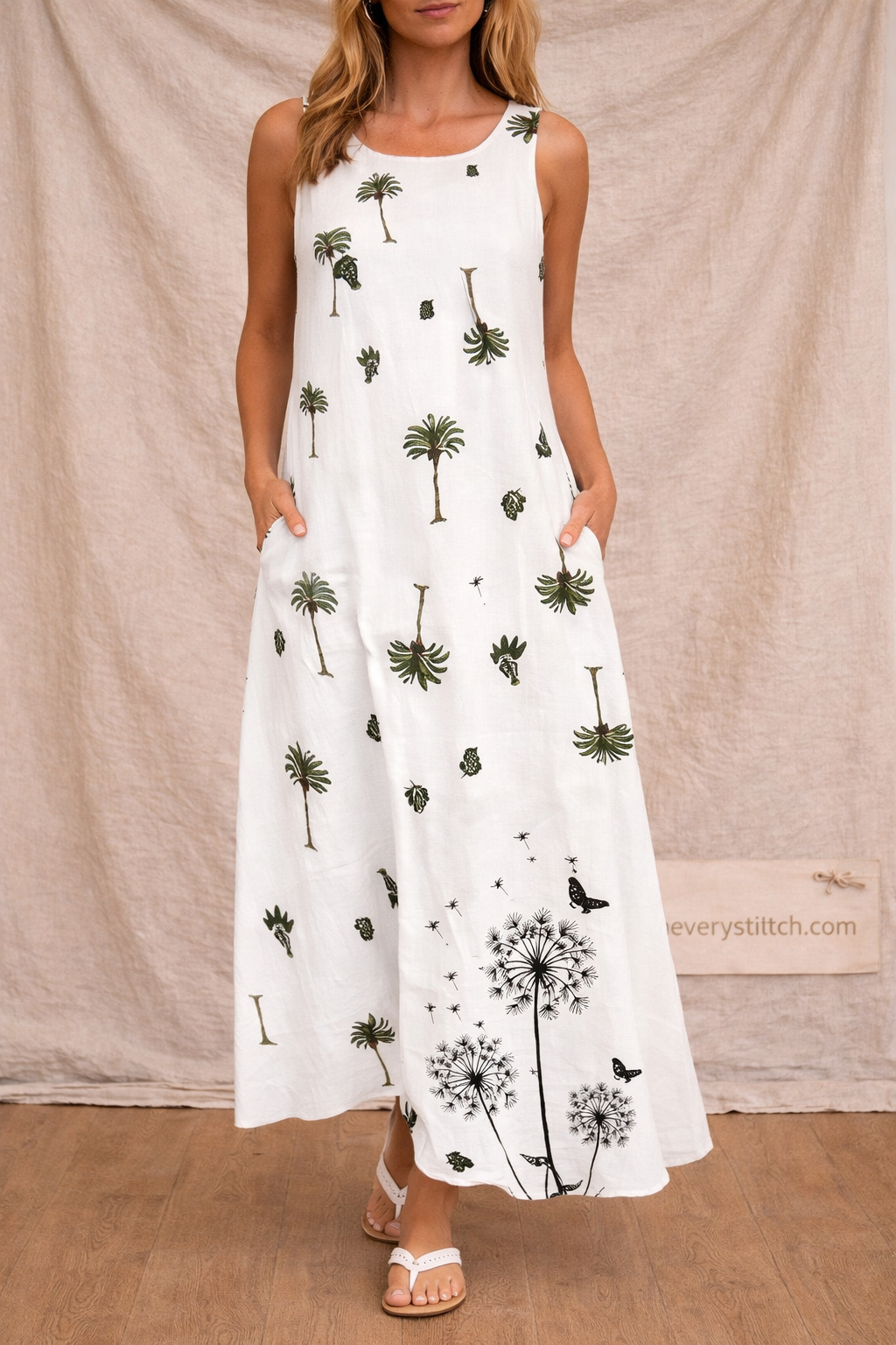 Printed Sleeveless Maxi Dress