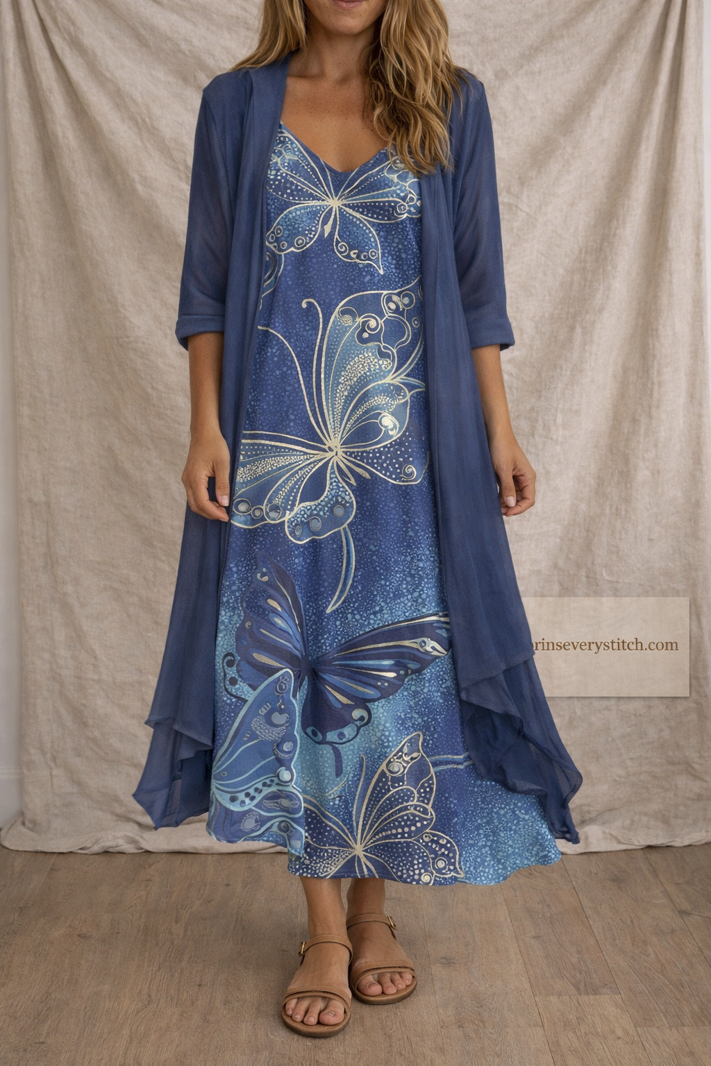Printed V-Neck Maxi Dress