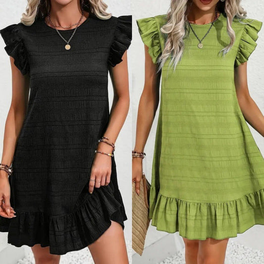 Plus Size Ruffled Sleeveless Women's Dress