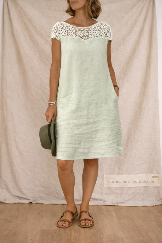 Lace Breeze Linen Mini Dress
