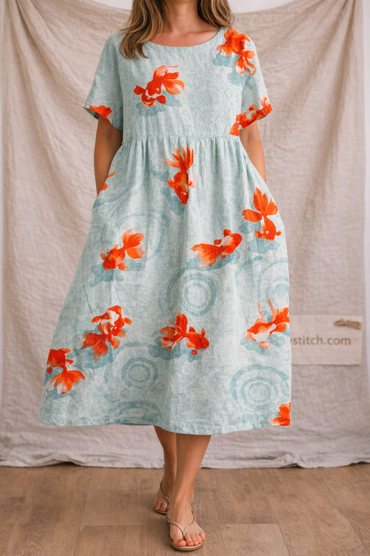 Artistic Flow Oversized Midi Dress