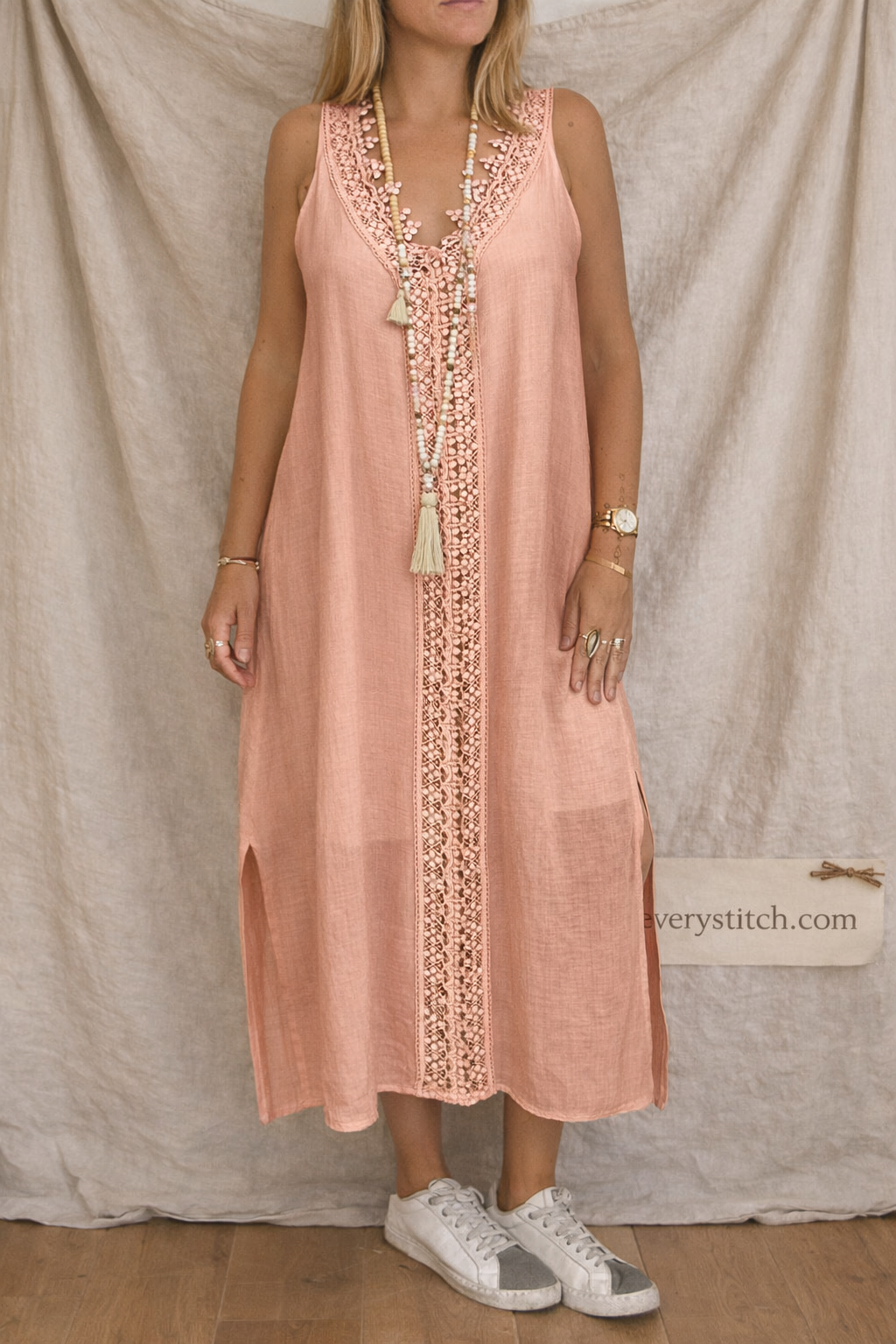 Women's Plus Size Dress Sleeveless Lace Stitching Dress