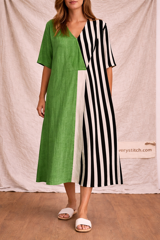 Floral Button Front Midi Dress with Short Sleeves – Relaxed Flowy Fit