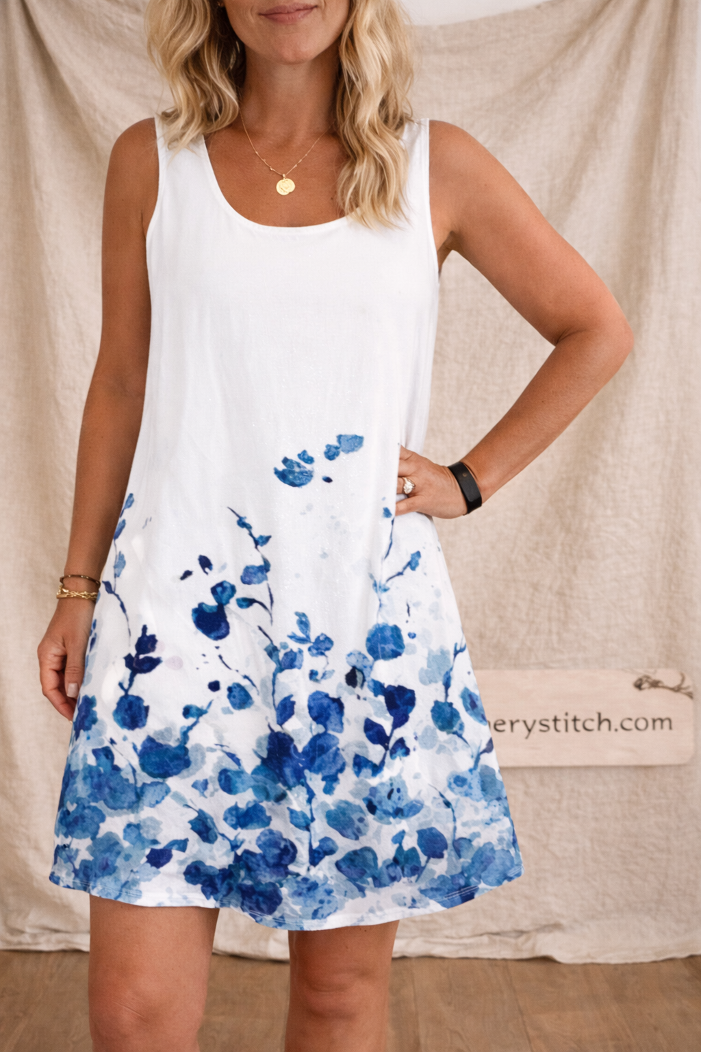 Sleeveless Patchwork Mini Dress