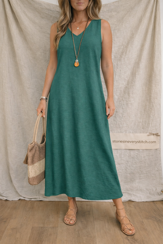 Summer Hemp Dress Women's Sleeveless