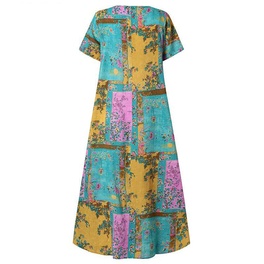 Fashion Dress Digital Print Plus Size Long