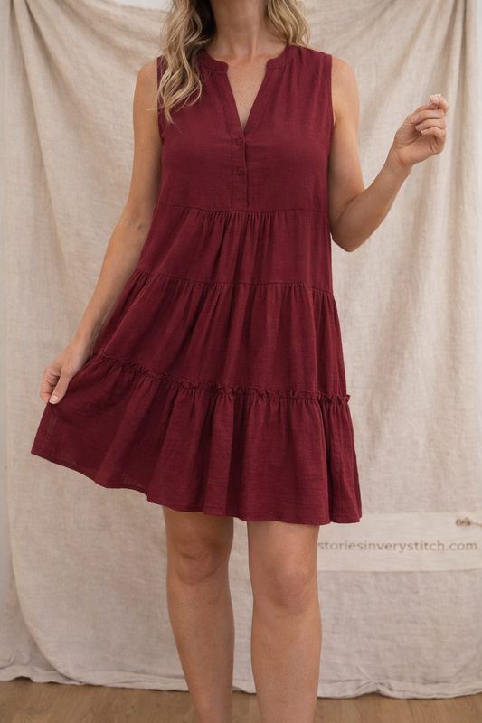 Sleeveless Tiered Mini Dress