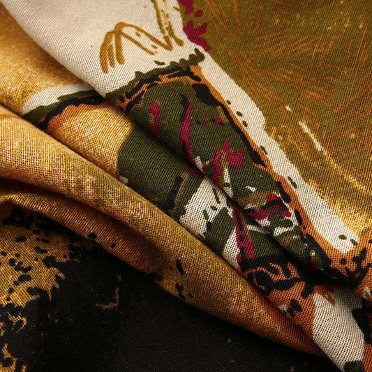 Plus Size Digital Print Ethnic Loose Long Dress