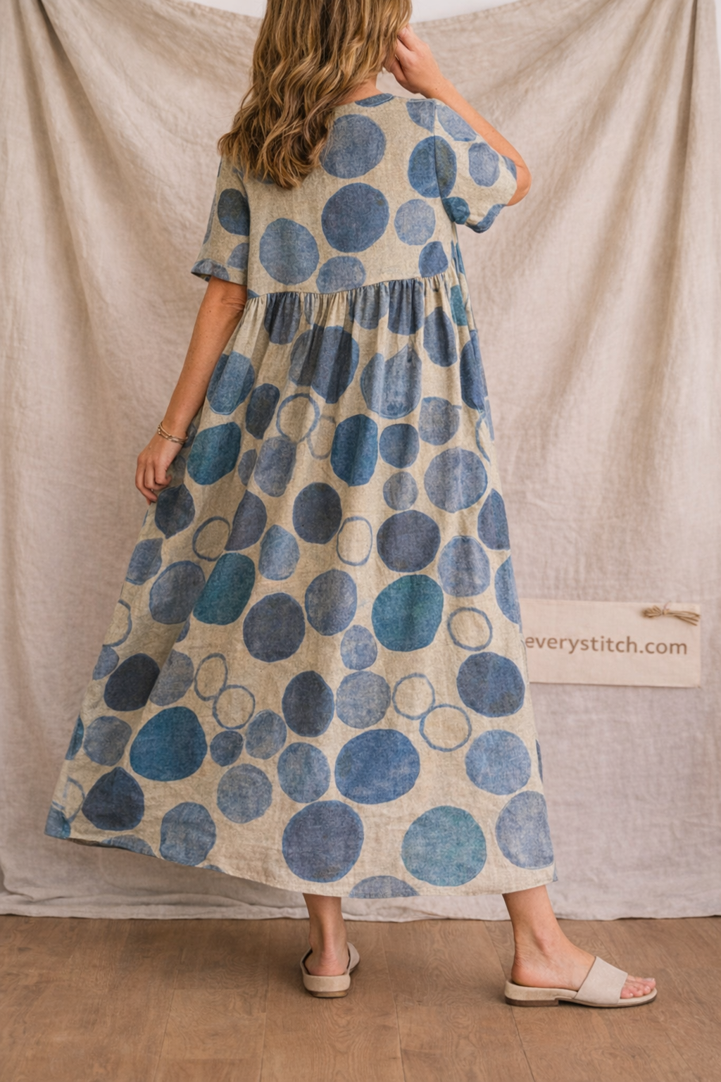 Oversized Polka Dot Cotton Maxi Dress