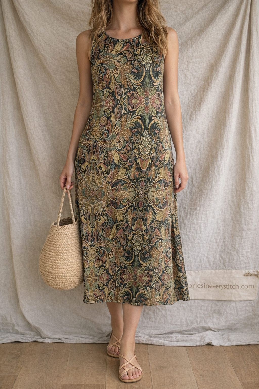 Ocean Bloom Sleeveless Maxi Dress