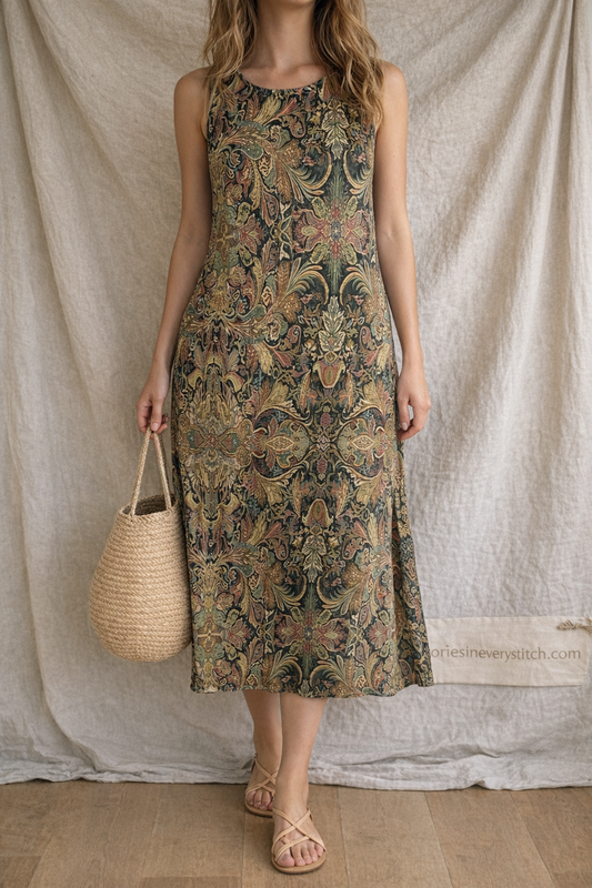Ocean Bloom Sleeveless Maxi Dress