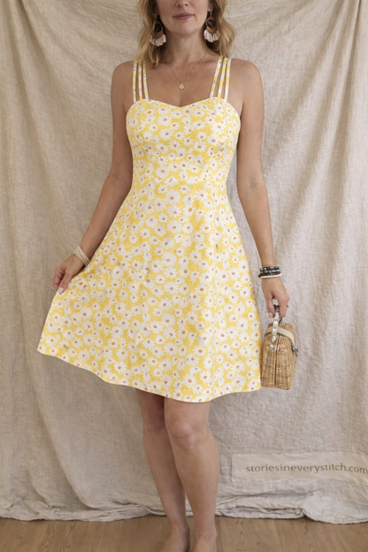 Printed Tie Strap Mini Dress