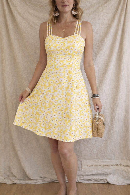 Printed Tie Strap Mini Dress