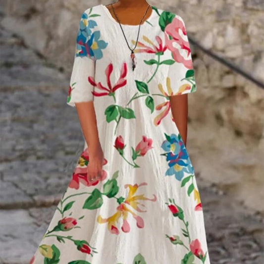 European And American Spring And Summer Print Loose Casual Dress