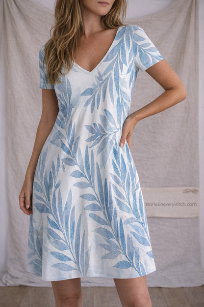 Ocean Breeze V-Neck Mini Dress