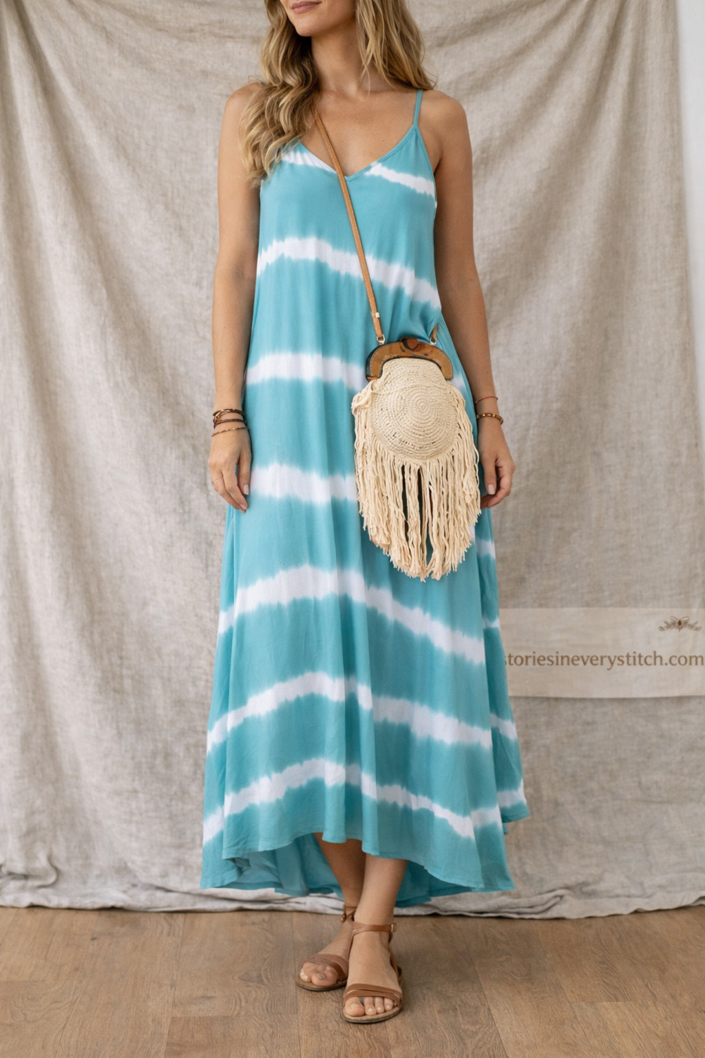 Tie-Dye Spaghetti Strap Maxi Dress