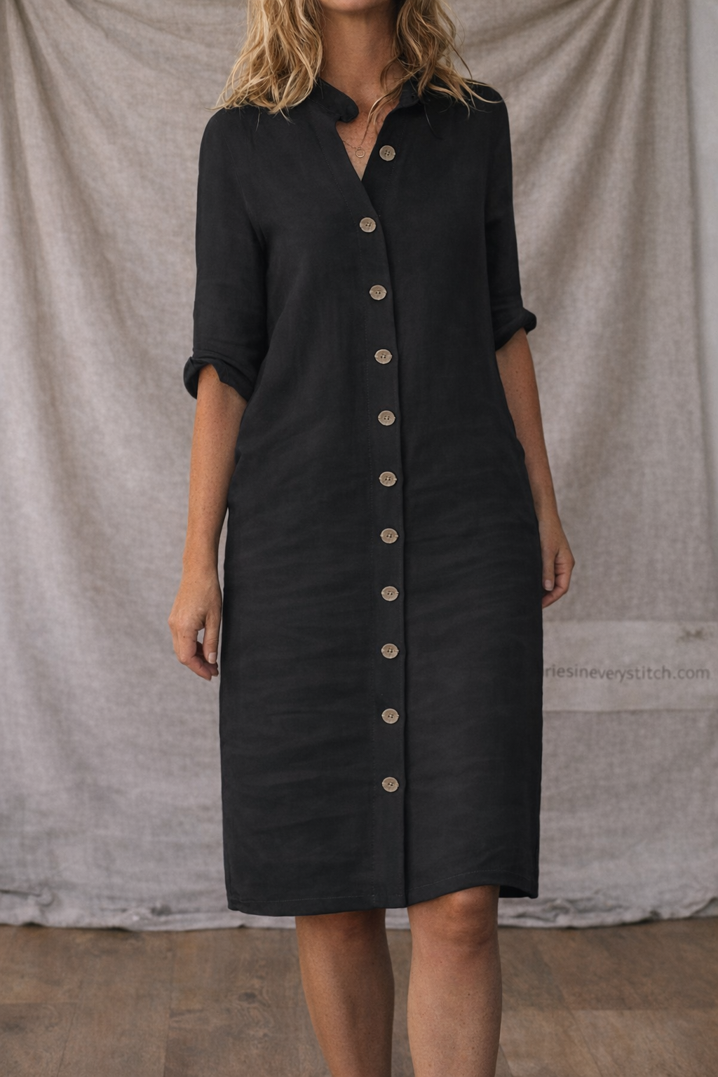 Casual Button-Front Shirt Mini Dress