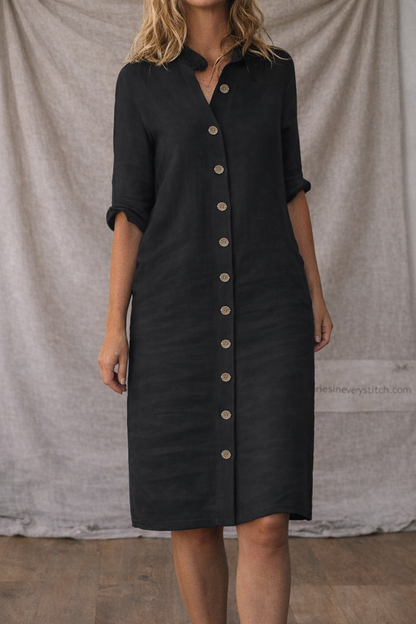 Casual Button-Front Shirt Mini Dress