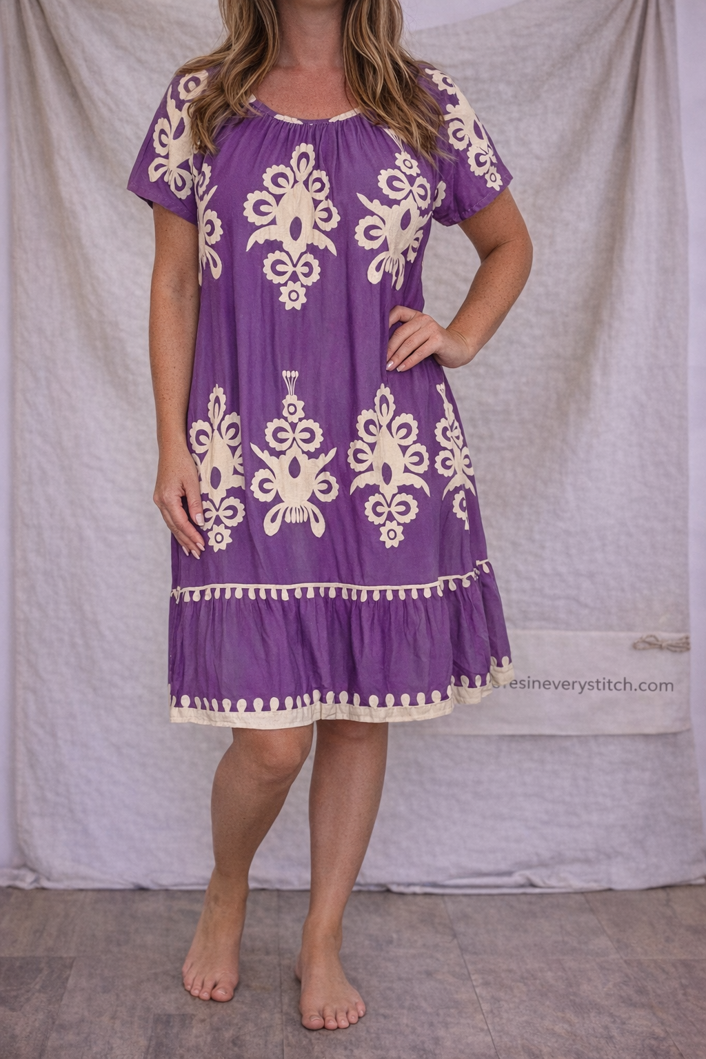 Boho Embroidered Fringe Mini Dress