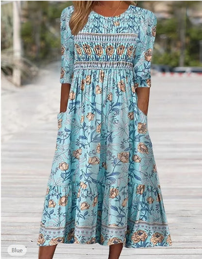 Ethnic Style Summer Printed Fashion Slim Dress