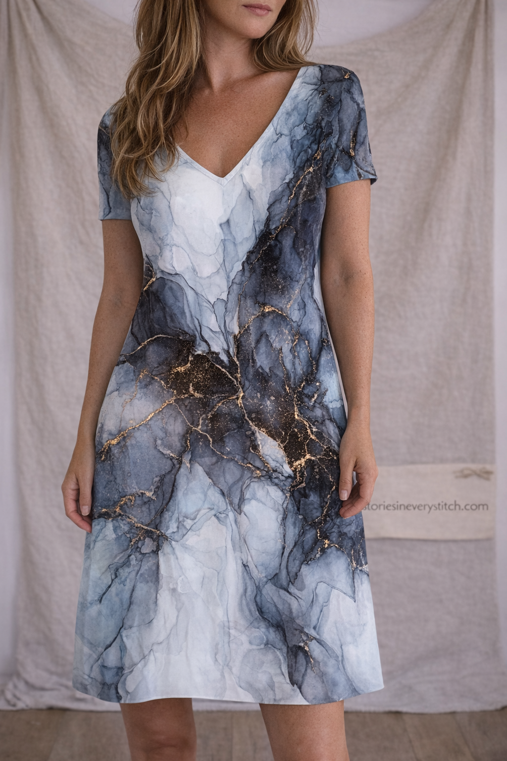 Ocean Breeze V-Neck Mini Dress
