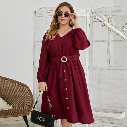 Elagant Dress Fat Lady Cotton  Female Plus Size Dress