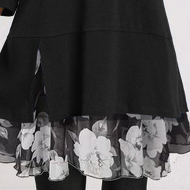 Fashion Chiffon Print Loose Plus Size Dress