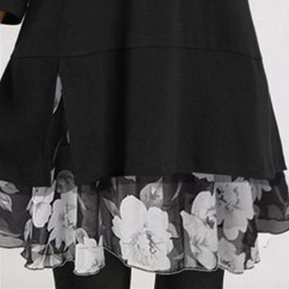 Fashion Chiffon Print Loose Plus Size Dress