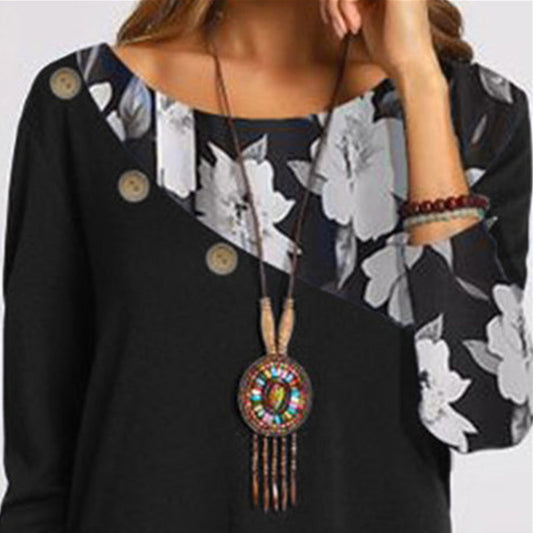 Fashion Chiffon Print Loose Plus Size Dress