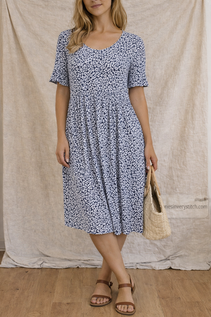 Meadow Dots Relaxed Midi Dress