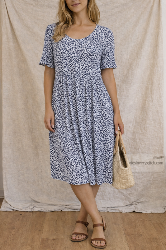 Meadow Dots Relaxed Midi Dress