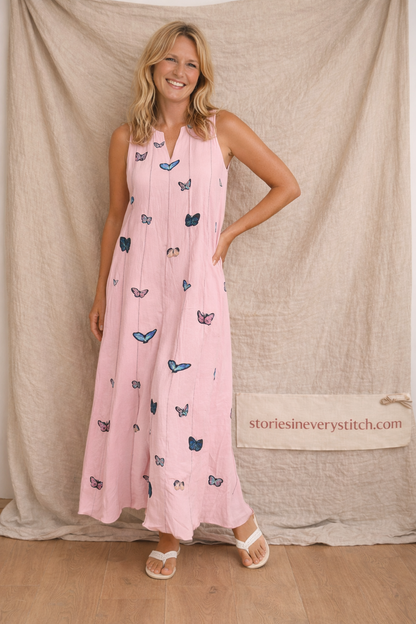 Printed Sleeveless Maxi Dress