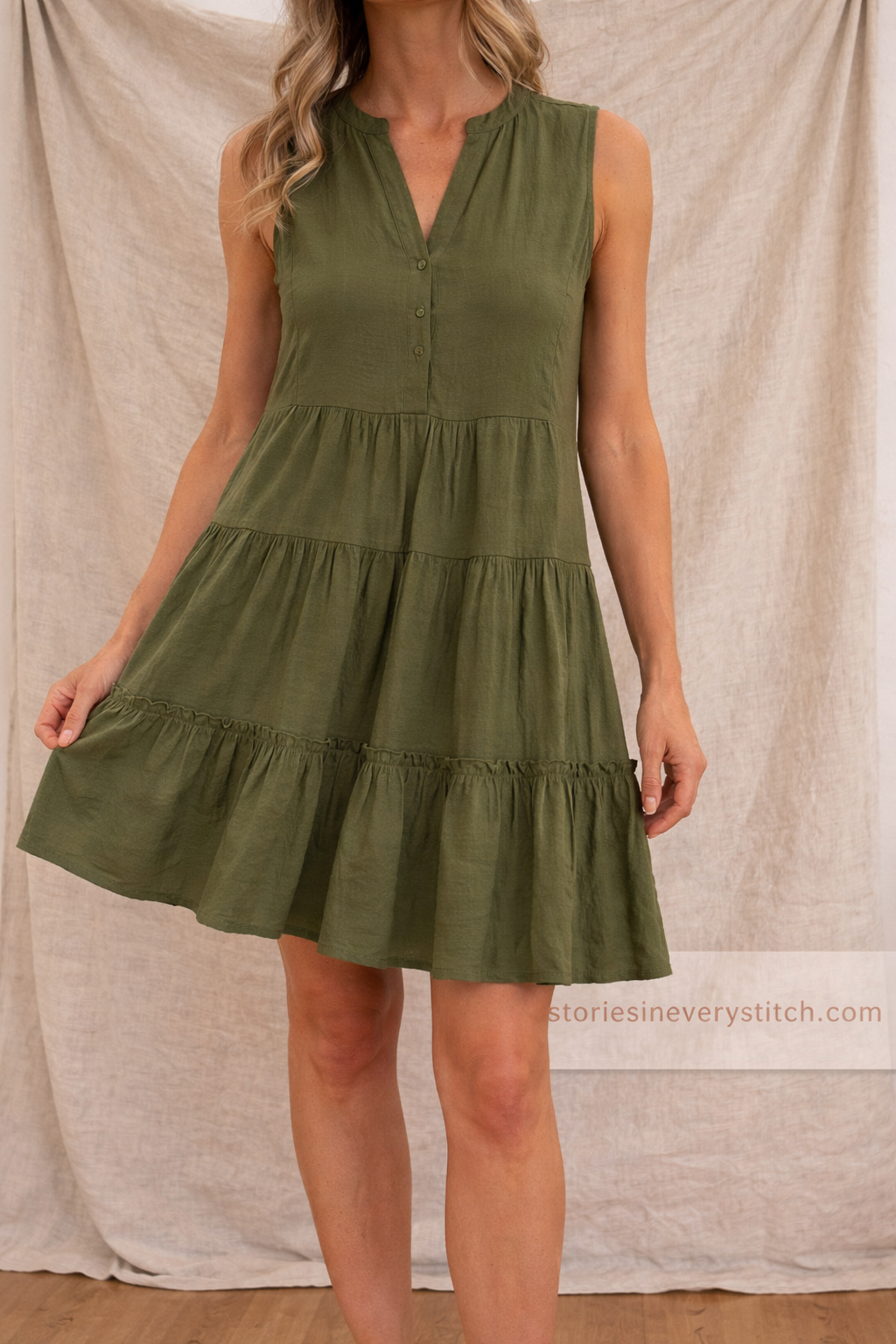 Sleeveless Tiered Mini Dress