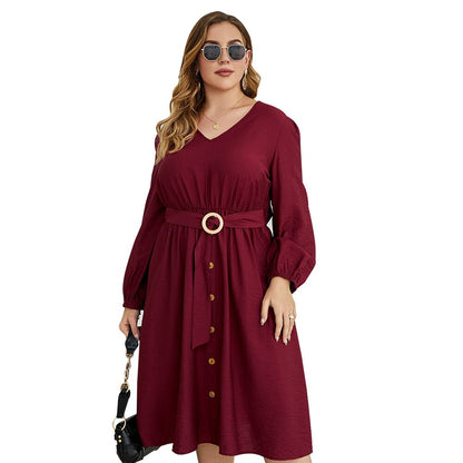 Elagant Dress Fat Lady Cotton  Female Plus Size Dress