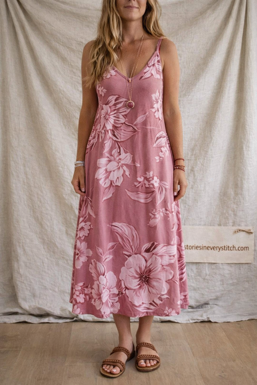 Tropical Breeze V-Neck Maxi Dress