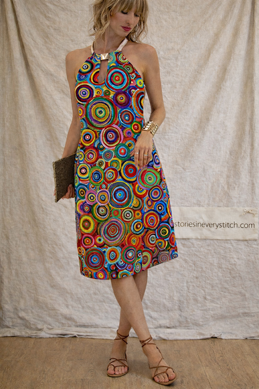 Floral Halter Neck Side-Slit Midi Dress