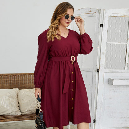 Elagant Dress Fat Lady Cotton  Female Plus Size Dress