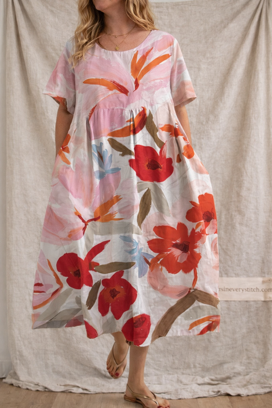 New 3d Printing Summer Urban Leisure Loose Dress Women