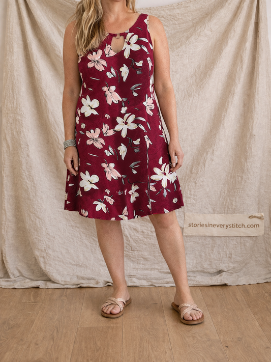 Floral Sleeveless Mini Dress with Slit