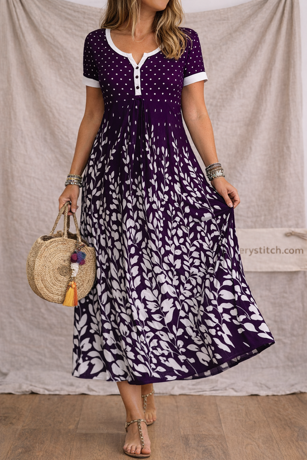 V-Neck Print Dress - Perfect-Fit Comfort