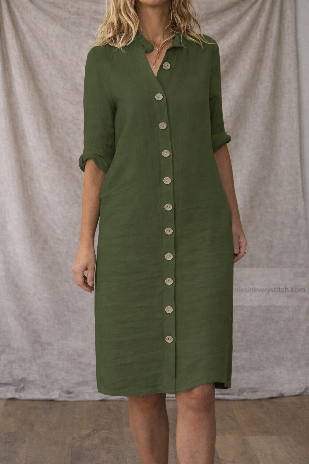 Casual Button-Front Shirt Mini Dress