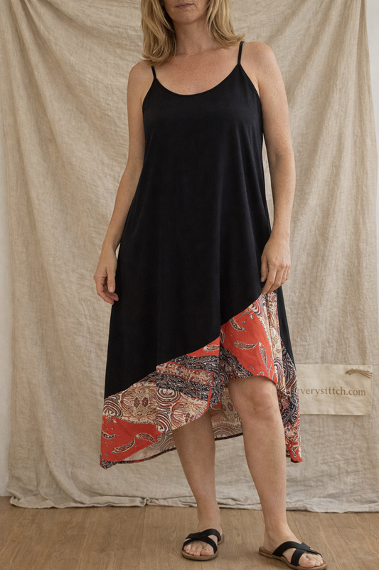 Layered Asymmetrical Midi Dress