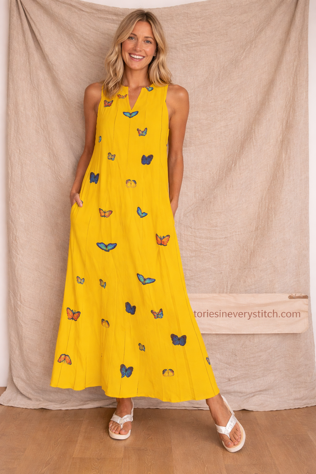 Printed Sleeveless Maxi Dress